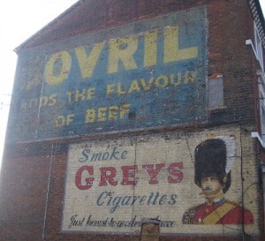 Bovril and Greys Cigarettes Ghostsigns from Bedford