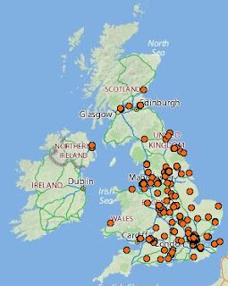 Mapping of Ghostsigns locations June 2009