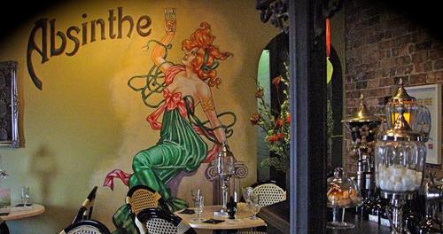 Absinthe The Salon painted sign from Sydney bar Australia