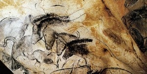 Horse heads in Chauvet cave Ardèche Horse heads cave painting from the Chauvet cave Ardèche
