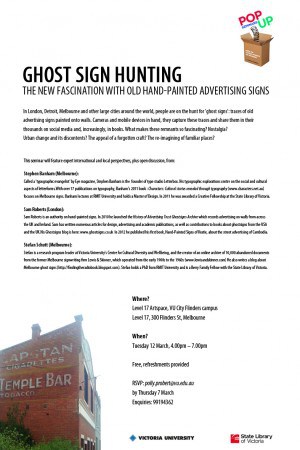 Information flyer for ghost sign hunting seminar