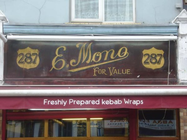 Painted shop fascia for E.Mono