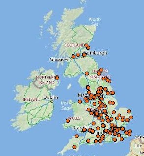 Mapping of Ghostsigns locations July 2009