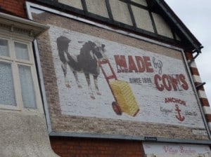 Anchor Butter Made by Cows Hand painted poster in situ Anchor Butter Made by Cows Hand painted poster in situ