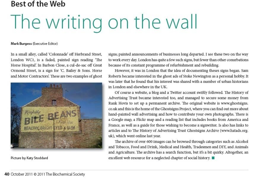 Biochemist Ghostsigns article