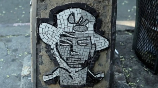 Mosaic depicting a New York gangster from the prohibition era