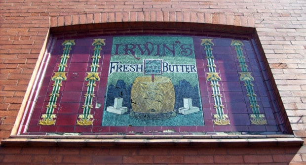 Allerton Road from Liverpool Ghost Signs Mosaic sign for Irwins