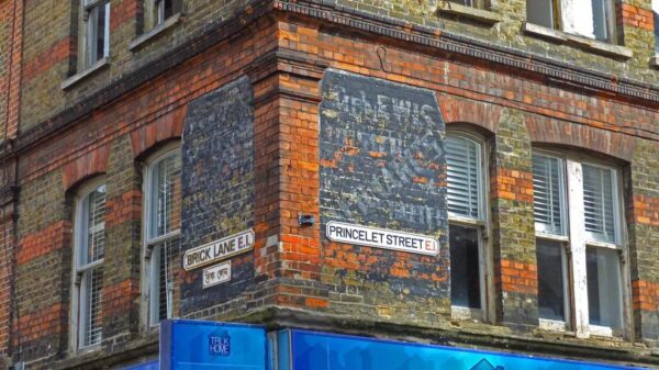 Ghostsigns palimpsests at Brick Lane and Princelet Street. Photo: Philip Marriage.