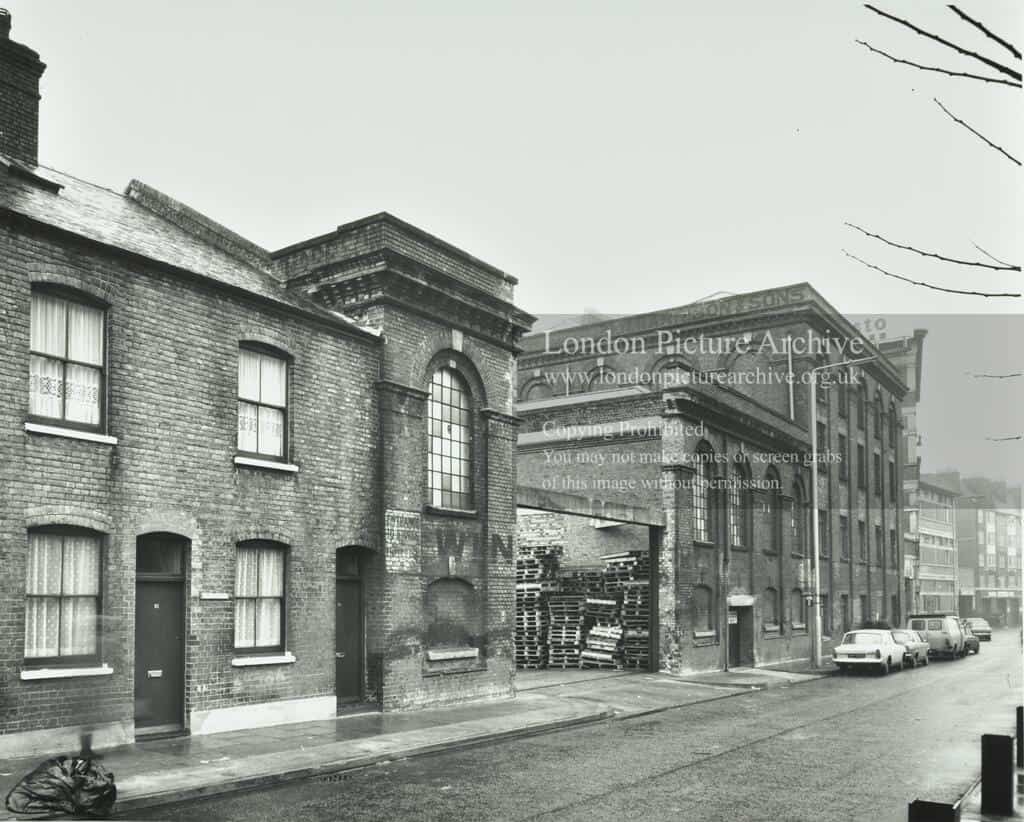 Archival image of building group