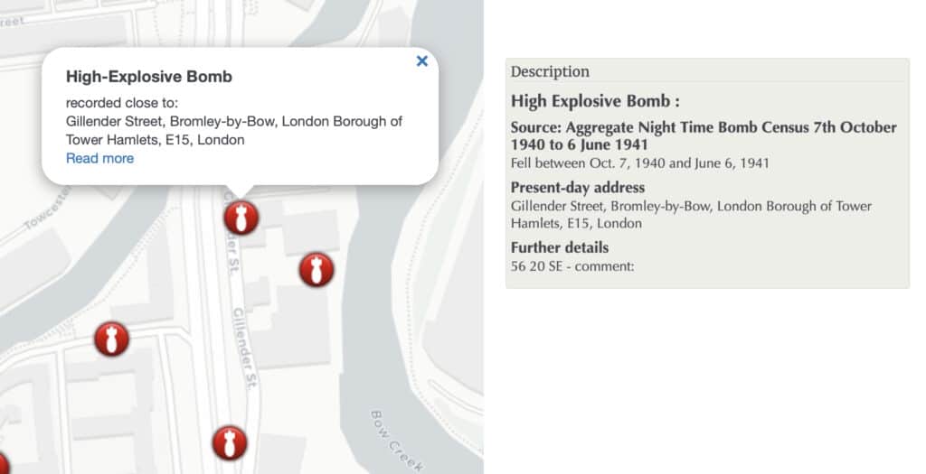 Map showing proximity of bomb to building